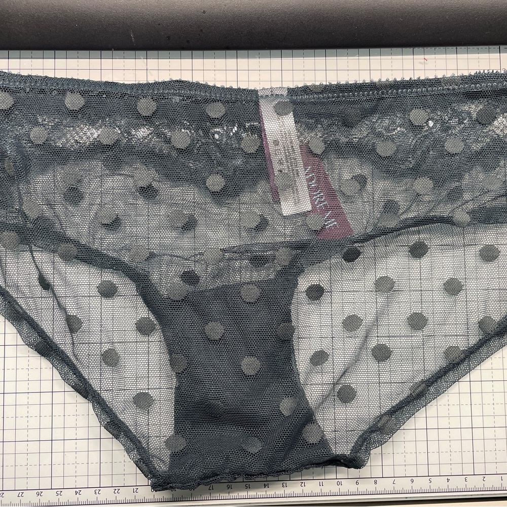 Adore Me Green Polka Dot Sheer Panties size medium